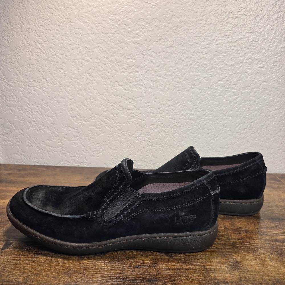 Men's Ugg Aust Laceless Black Suede Loafers US size 9‎ Narrow